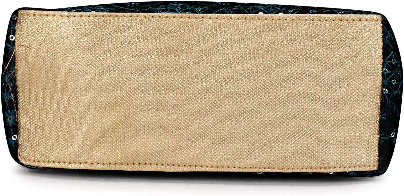 LONGING TO BUY Indian Ethnic Designer Embroidered Silk Potli Bag Batwa Pearls Handle Purse