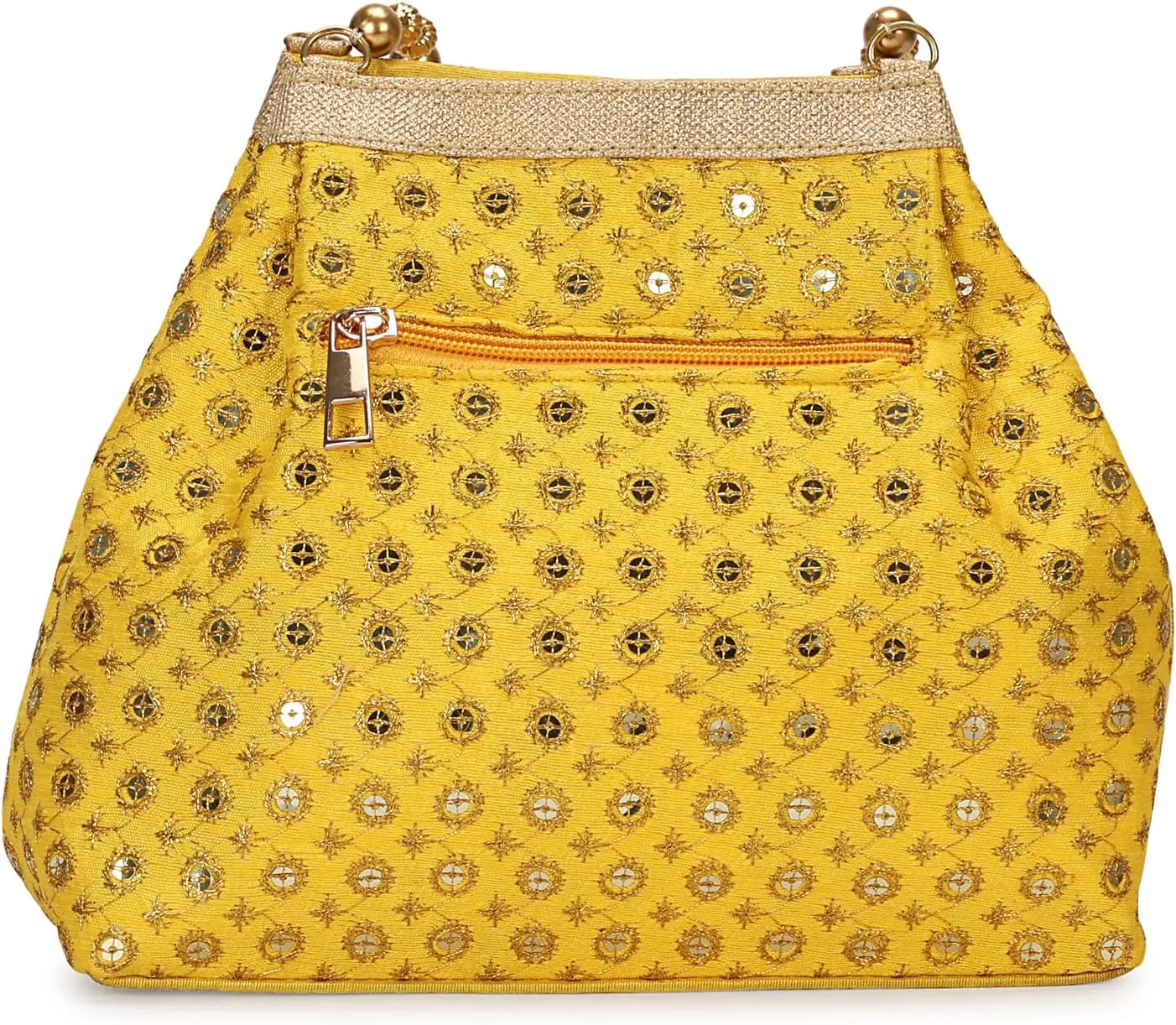 LONGING TO BUY Indian Ethnic Designer Embroidered Silk Potli Bag Batwa Pearls Handle Purse