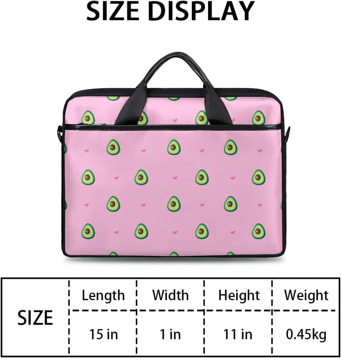 Love Letters Laptop Shoulder Messenger Bag Waterproof Laptop Briefcase Handle Padded Strap