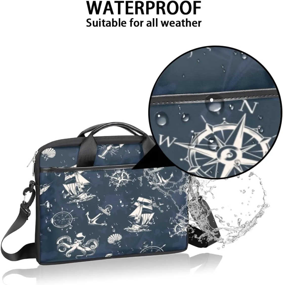 Love Penguin Laptop Bag for Men Women 13-15 Inch Case Bags Sleeve Shoulder with Anti Slip Removable The Pad Straps
