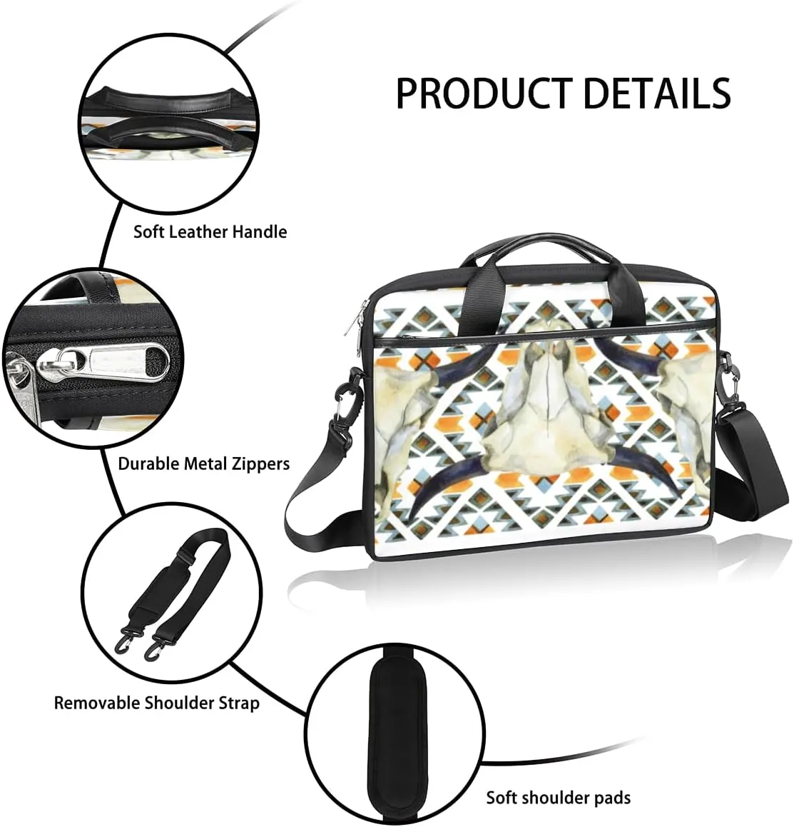 Love Penguin Laptop Bag for Men Women 13-15 Inch Case Bags Sleeve Shoulder with Anti Slip Removable The Pad Straps