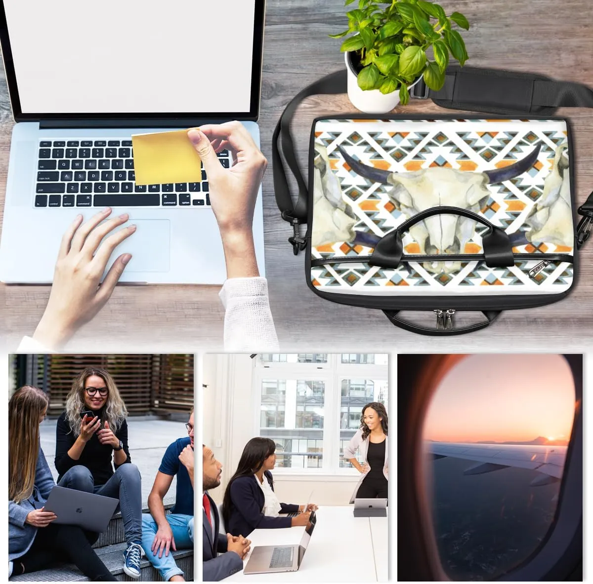 Love Penguin Laptop Bag for Men Women 13-15 Inch Case Bags Sleeve Shoulder with Anti Slip Removable The Pad Straps