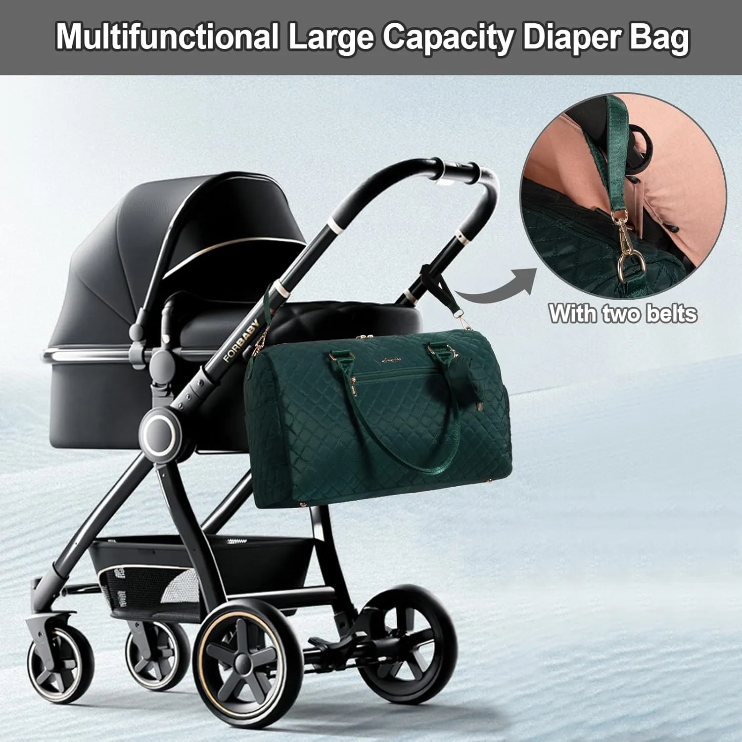 LOVEVOOK Diaper Bag Tote with Pacifier Case and Changing Pad, Large Capacity Mommy Bag for Hospital and Weekender Travel, Functional Baby Bag Newborn Baby Essential