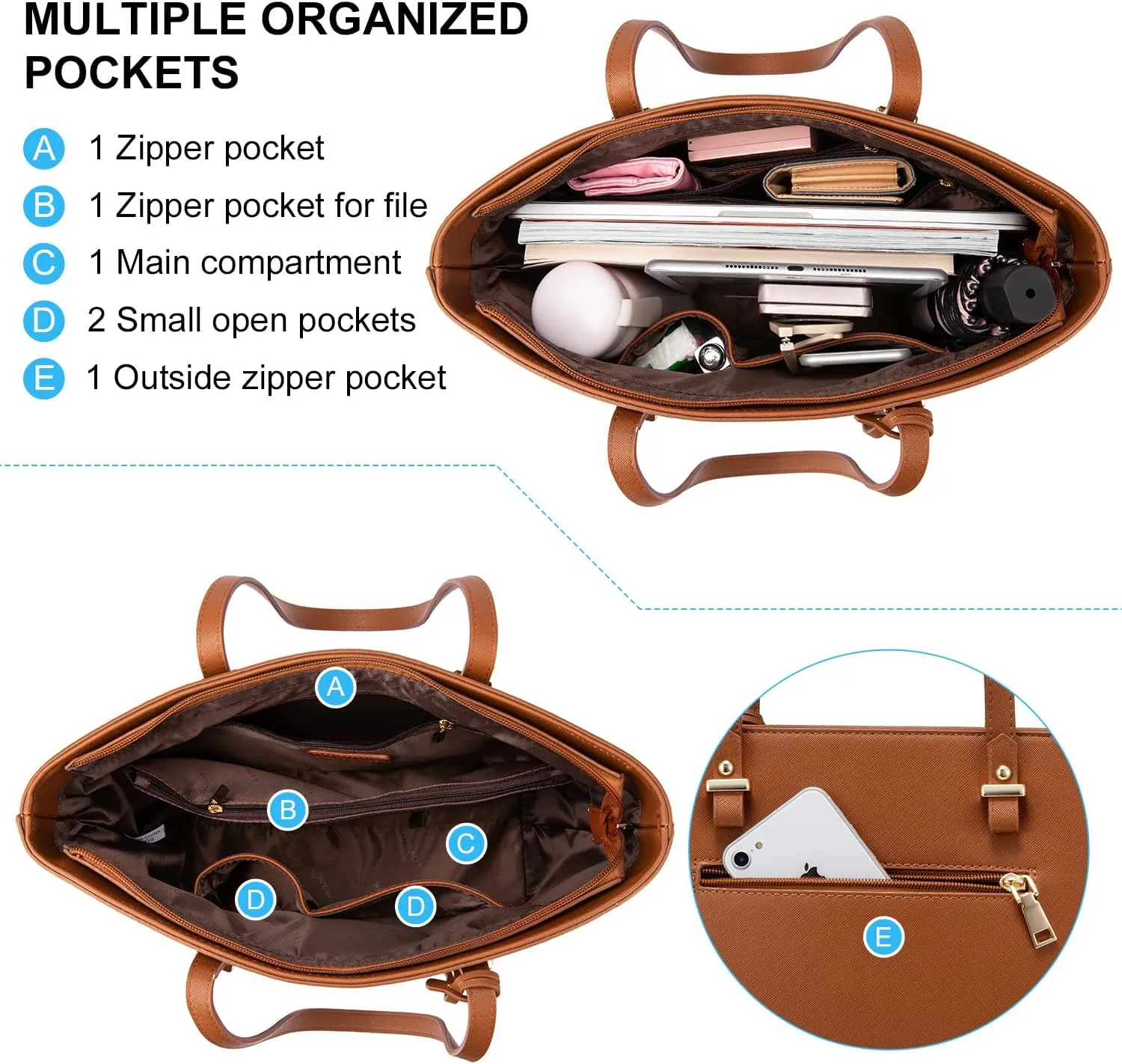 LOVEVOOK Purse for Women Fashion Tote Bag Shoulder Handbags Top Handle Satchel Bags with External Pocket