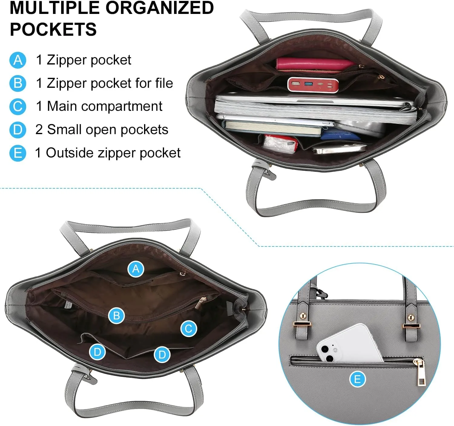 LOVEVOOK Purse for Women Fashion Tote Bag Shoulder Handbags Top Handle Satchel Bags with External Pocket