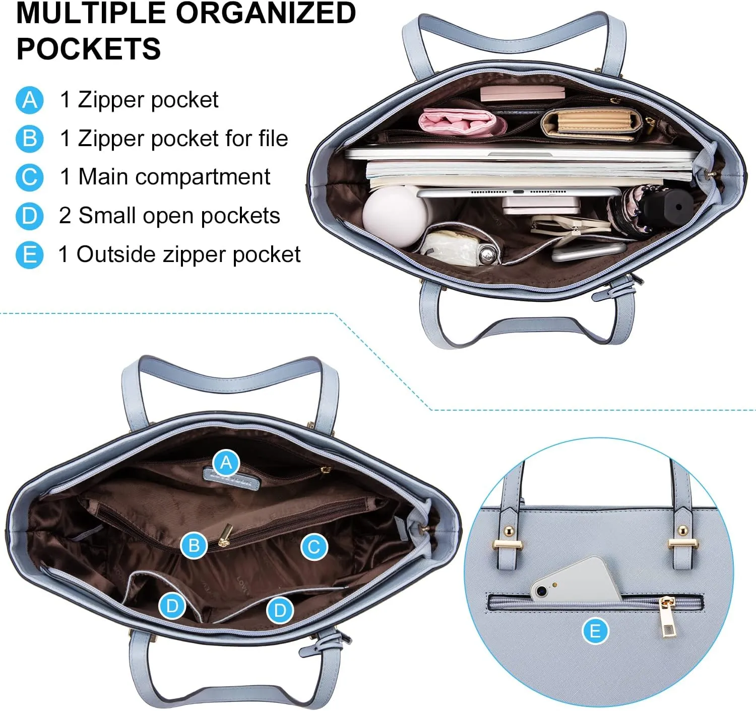 LOVEVOOK Purse for Women Fashion Tote Bag Shoulder Handbags Top Handle Satchel Bags with External Pocket