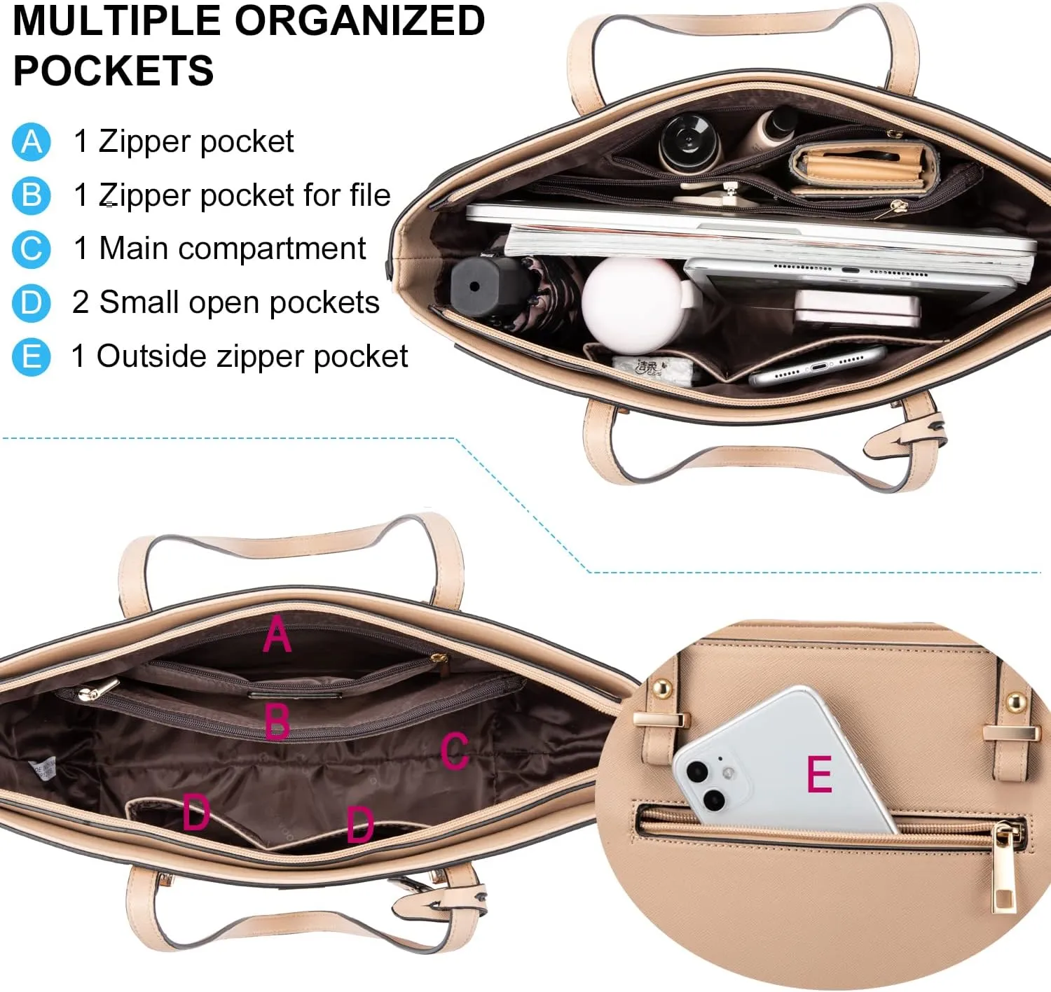 LOVEVOOK Purse for Women Fashion Tote Bag Shoulder Handbags Top Handle Satchel Bags with External Pocket