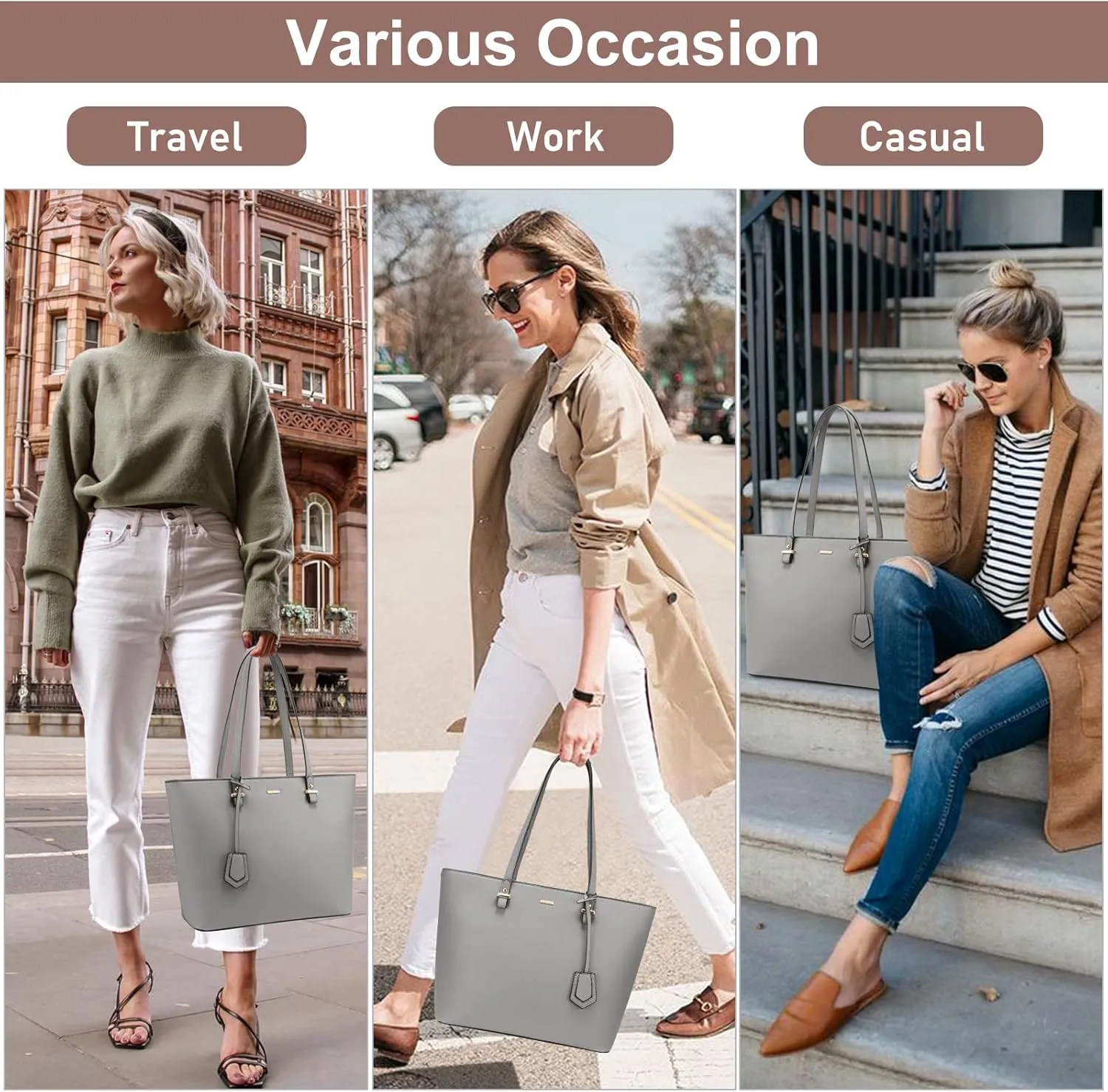 LOVEVOOK Purse for Women Fashion Tote Bag Shoulder Handbags Top Handle Satchel Bags with External Pocket