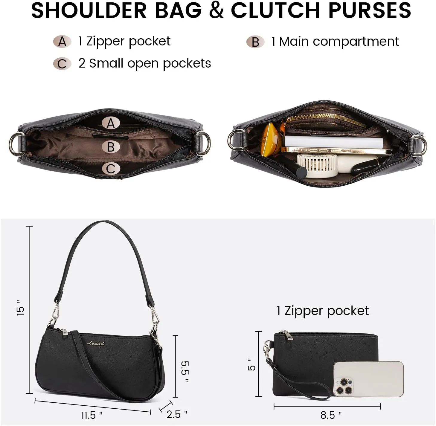 LOVEVOOK Purse for Women Fashion Tote Bag Shoulder Handbags Top Handle Satchel Bags with External Pocket