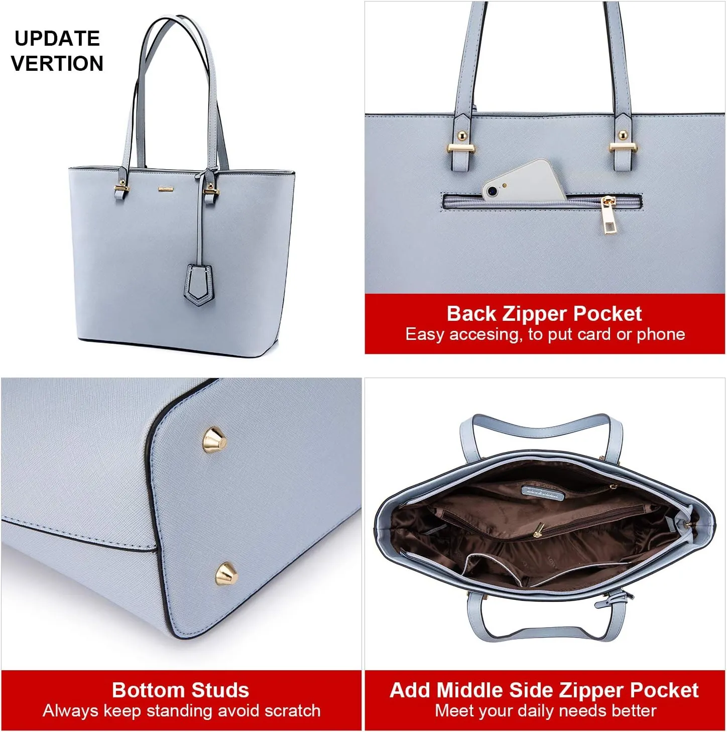 LOVEVOOK Purse for Women Fashion Tote Bag Shoulder Handbags Top Handle Satchel Bags with External Pocket