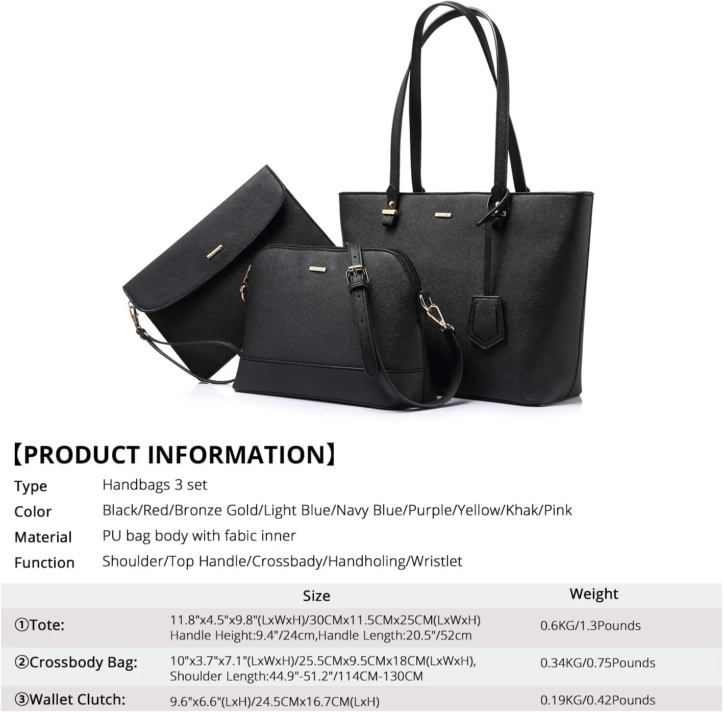 LOVEVOOK Purses for Women Fashion Handbag Set Tote Bags Shoulder Bag Top Handle Satchel Bags