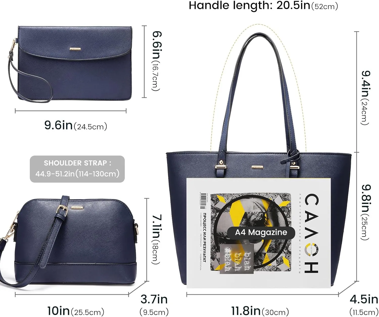 LOVEVOOK Purses for Women Fashion Handbag Set Tote Bags Shoulder Bag Top Handle Satchel Bags