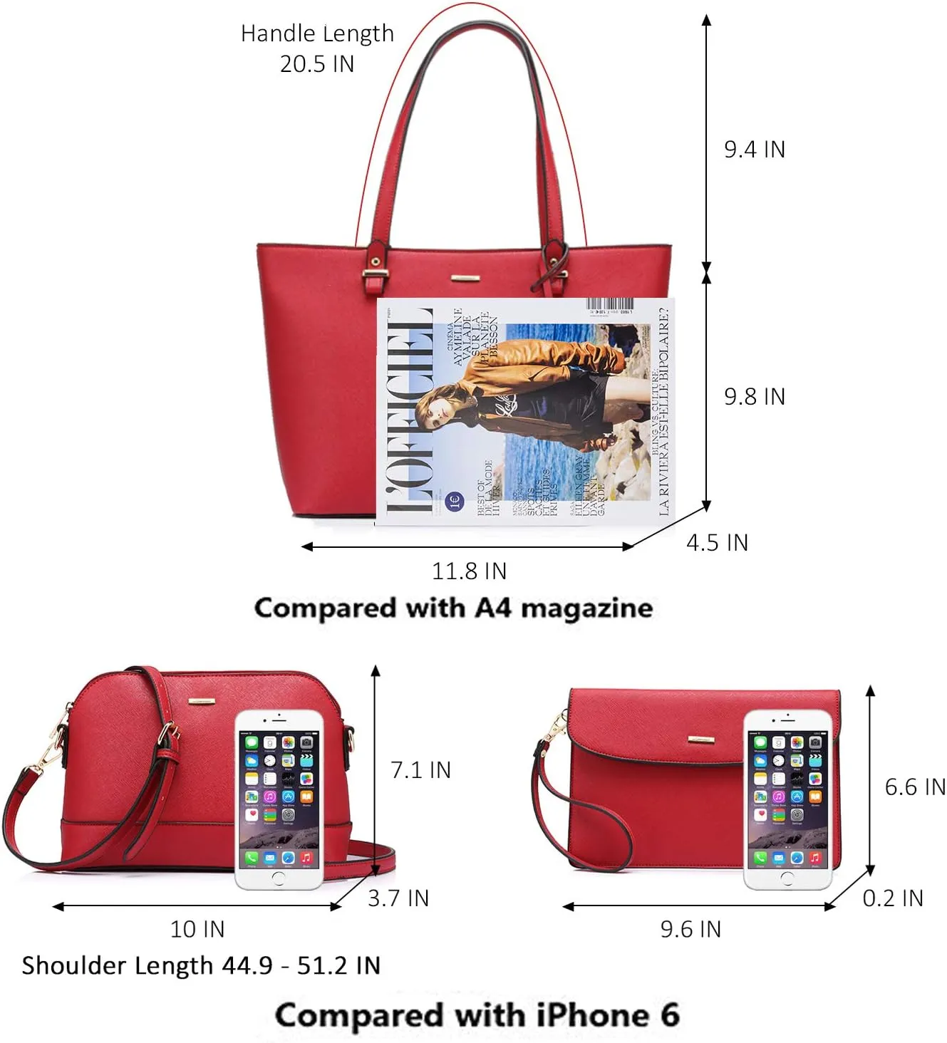 LOVEVOOK Purses for Women Fashion Handbag Set Tote Bags Shoulder Bag Top Handle Satchel Bags