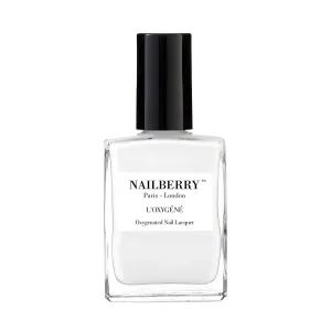 L'Oxygéné Oxygenated Nail Lacquer | Flocon | Pure Brilliant White Opaque Nail Polish | UV Protected Long-Wear Nail Polish | 12-Free | Vegan | Certified Halal | Cruelty & Gluten Free | 15 ml