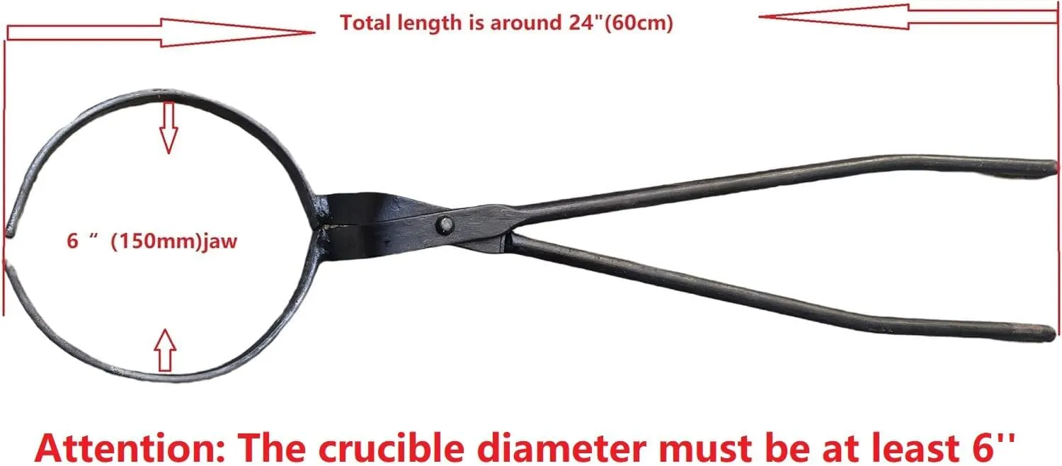 LSMIITTH 12-16KG Crucible Tongs and Lifter - 2 in 1 Metal Casting Foundry Tool Smelting Casting Tools Gas Metal Melting Furnace Tools A