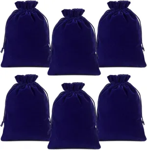 Lucky Monet 25/50/100PCS Velvet Drawstring Bags Jewelry Pouches for Christmas Birthday Party Wedding Favors Gift Candy Headphones Art and DIY Craft (100Pcs, Royal Blue, 4” x 6”)