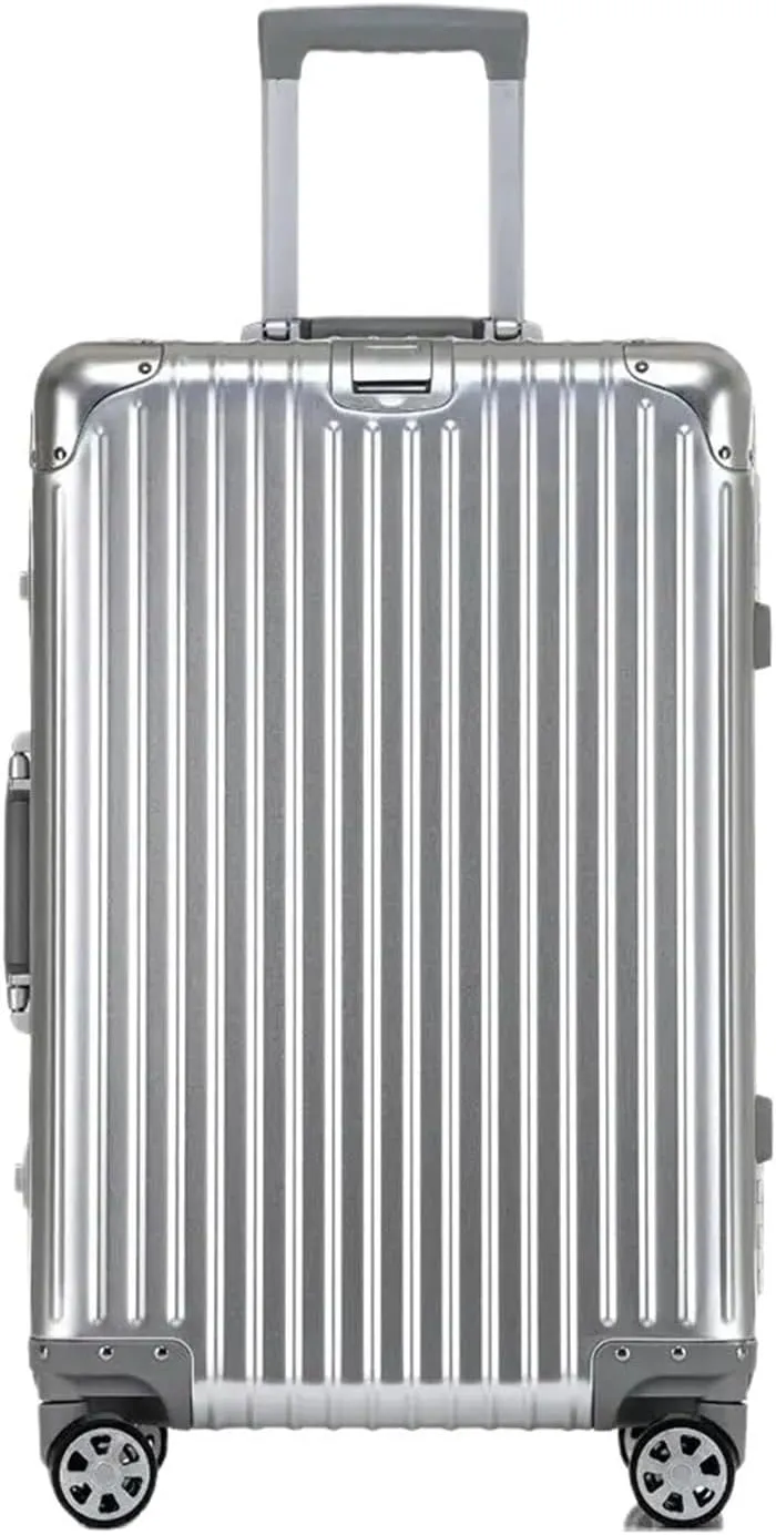 Luggage Suitcase Aluminum Metal Password Trolley Luggage Suitcase Trip Cabin Carry-on 20/24/28/32 Inch Travel Bags Suitcases Suitcase(Titanium gold,30 inch)