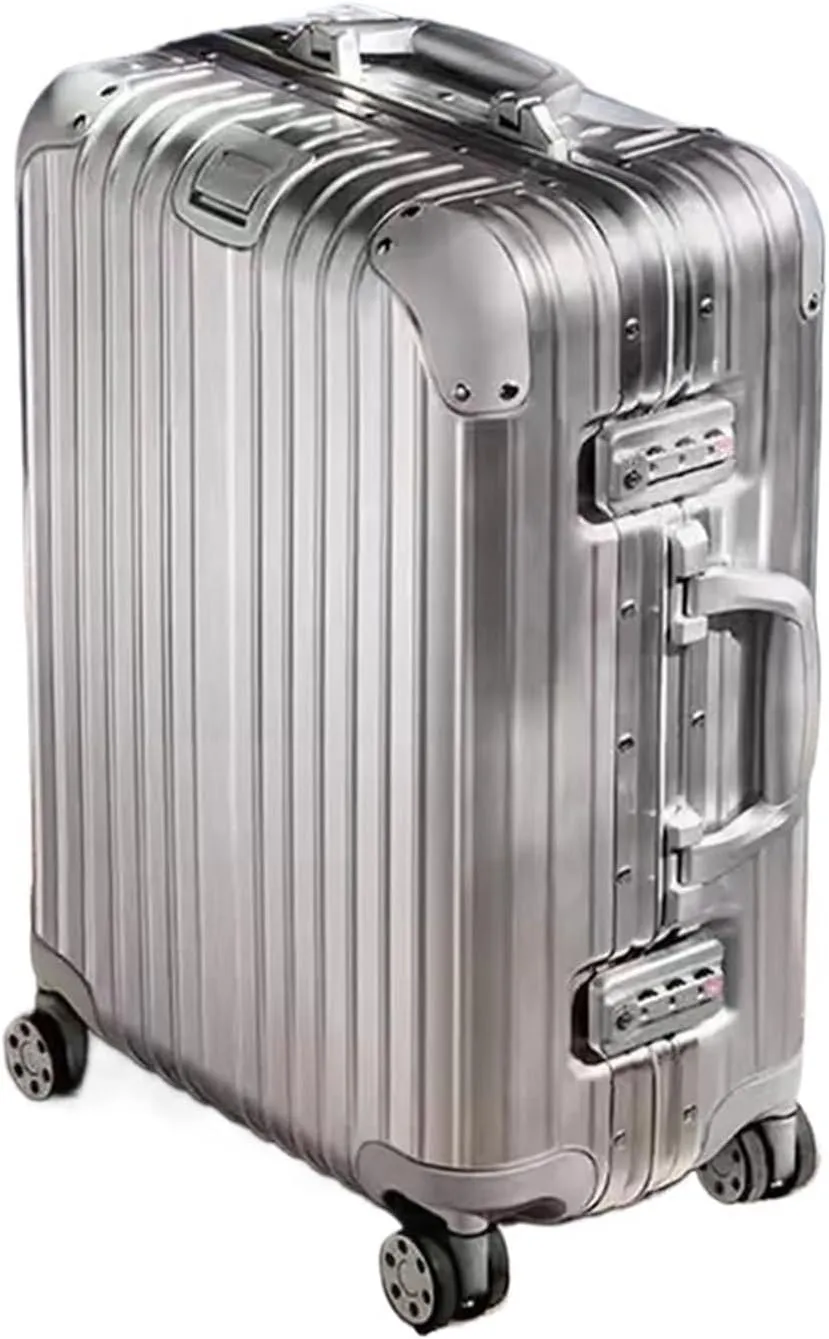 Luggage Suitcase Aluminum Metal Password Trolley Luggage Suitcase Trip Cabin Carry-on 20/24/28/32 Inch Travel Bags Suitcases Suitcase(Titanium gold,30 inch)