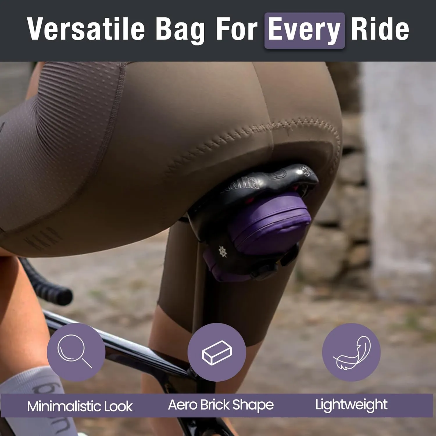 Lumiere & Co. Bike Seat Bag, Road Bike Bag, Small Bike Seat bags, Cycling Seat bag, Bike Under Seat Bag, Seat Bicycle bag, Bike Bag Under seat, Cycling Saddle Bag (Purple, Small)