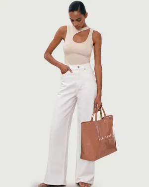 Lushandy 2PCS PVC Tote Bag Women's Letters Print Tote Bag Large Kraft Paper Tote Bag Carry All Bag Top Handle Clear Hobo Handbag