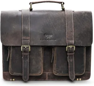 LUXEORIA Leather Messenger Bag for Men & Women, Over the Shoulder Bag for Women Crossbody & Mens Briefcase Office Bag