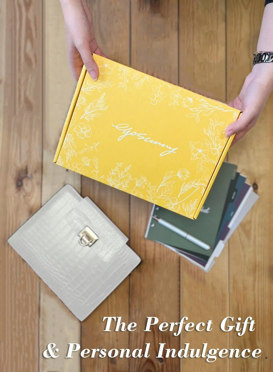 Luxury 5.8" x 8.3" Crocodile-Textured Leather A5 Undated Planner Cover with 80 Sheets, Dividers, Metal Ballpoint Pen, Refillable 6-Ring Journal, Birthday and Mother's Day Gift