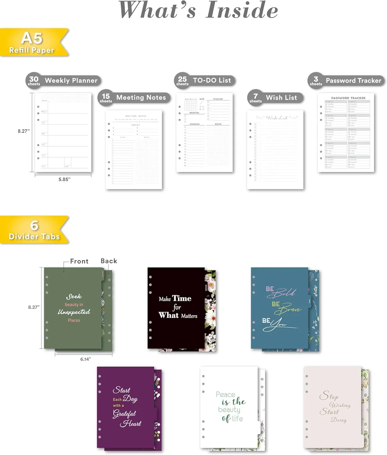 Luxury 5.8" x 8.3" Crocodile-Textured Leather A5 Undated Planner Cover with 80 Sheets, Dividers, Metal Ballpoint Pen, Refillable 6-Ring Journal, Birthday and Mother's Day Gift