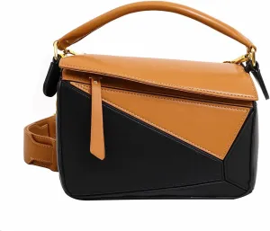 Lychee pattern with embossed bags PU leather puzzle purses shoulder crossbody handbags for women