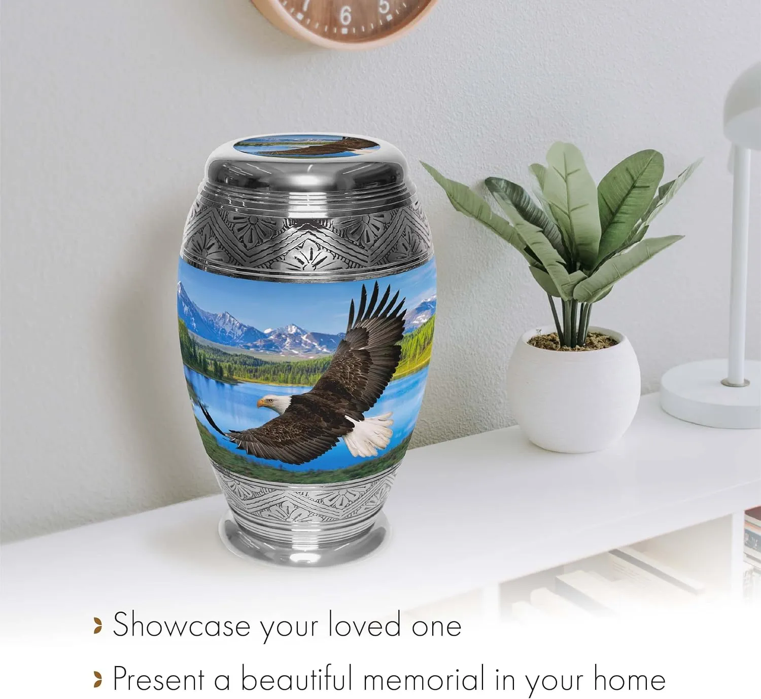 Majestic Eagle Cremation Urn for Ashes Adult Male - Beautifully Handcrafted & Personalized Cremation Urns for Human Ashes Adult Man