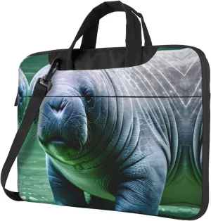 Manatee Animals Calf Laptop Bag - Shockproof & Stylish Laptop Handbag For Unique And Safe Laptop Transportation