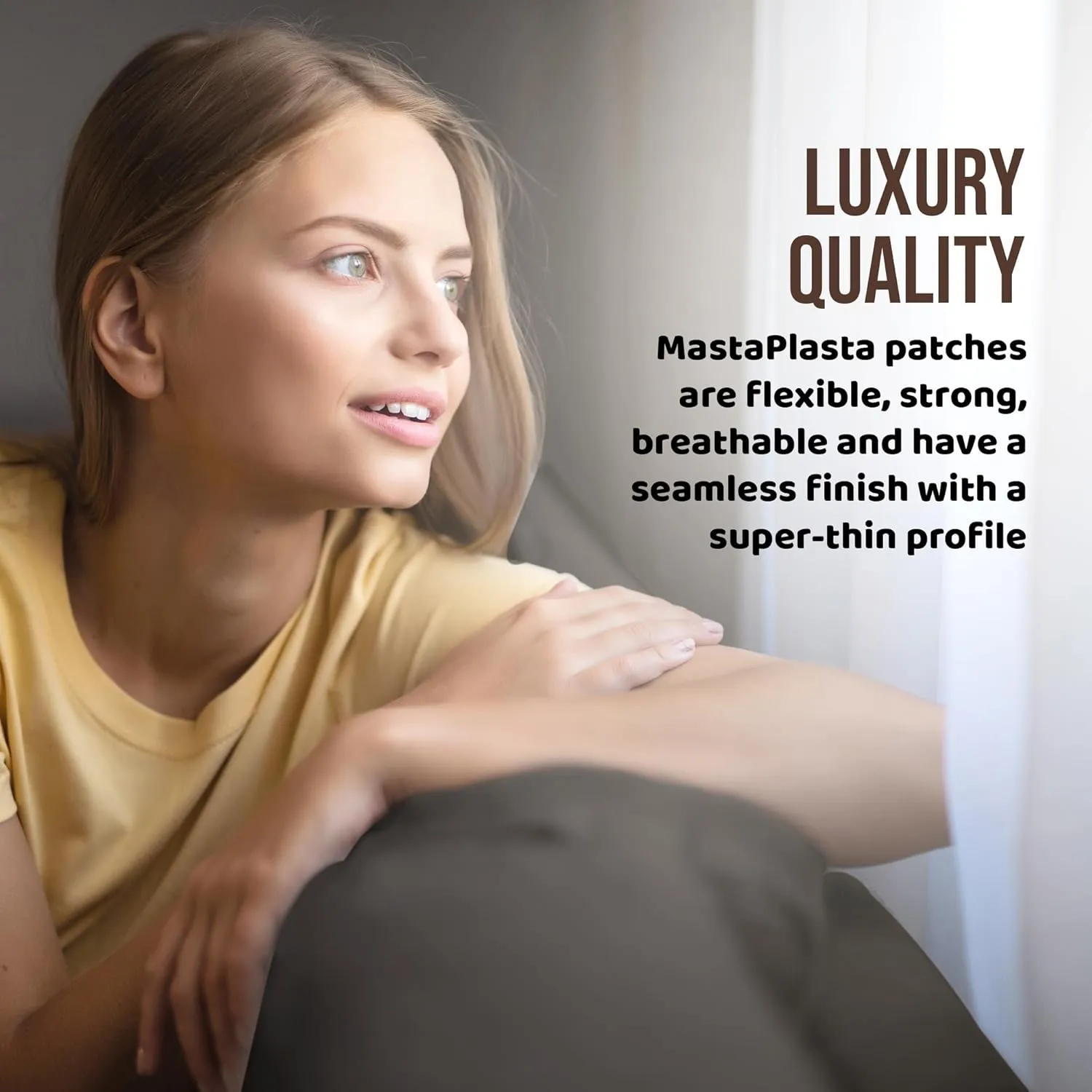 MastaPlasta Instant Upholstery Quality Self-Adhesive Repair Patch. XL Size - Beige Suede - 11in x 8in / 28cmx20m. Easily Fix Couches, Car Seats, Bags & Other Suede, Leather and Velvet Items!