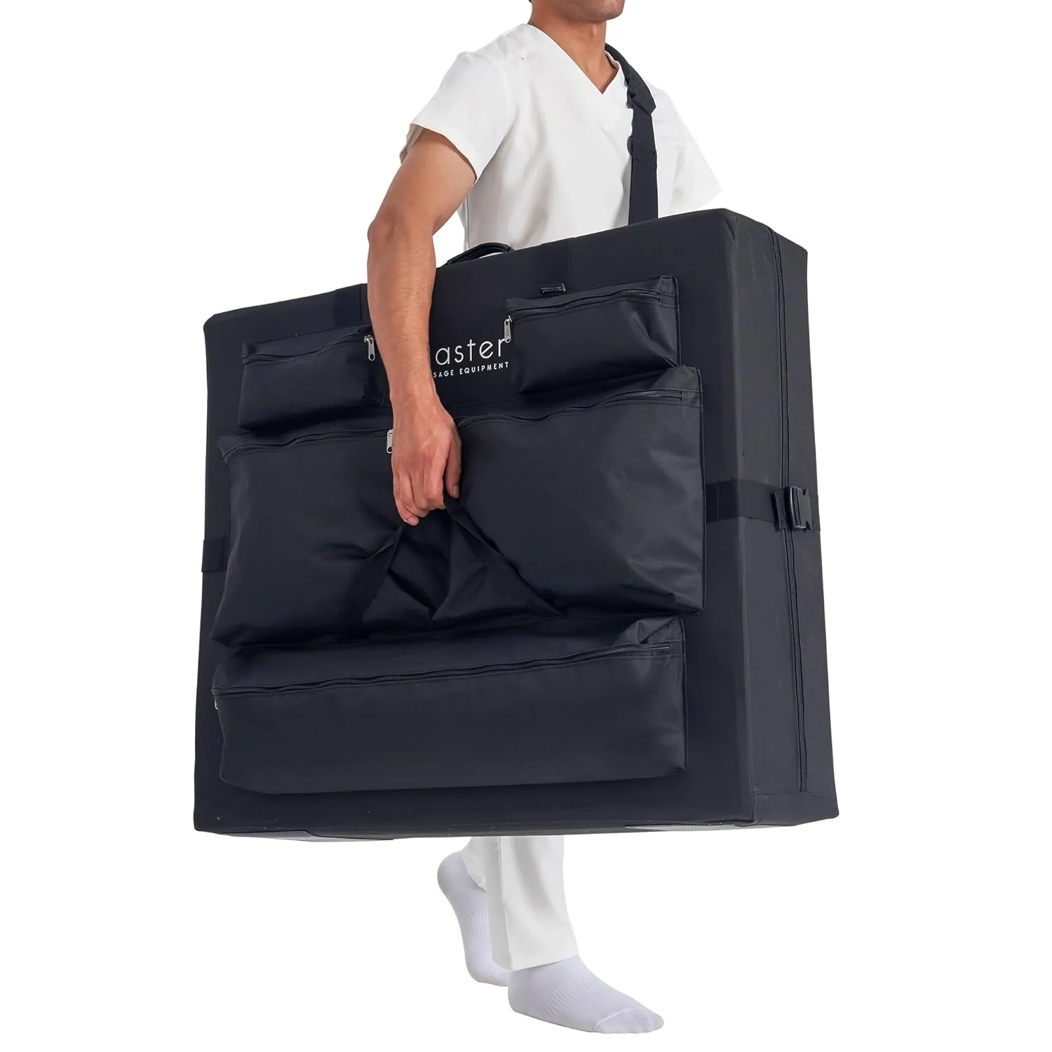 Master Massage Universal Size Portable Massage Table Carry Case with 5 Pockets for All Brands and Sizes, for Foldable Massage Bed-Fits 25” to 32” Width Folding Massage Table- Black.