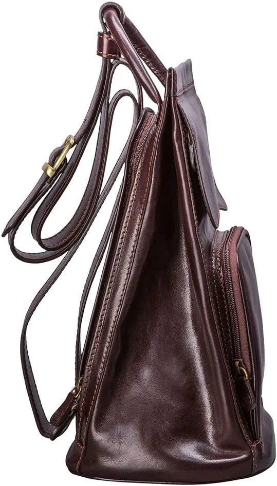 Maxwell Scott - Womens Luxury Leather Backpack Handbag Purse with Multi Three Way Strap - Handmade in Italy - The Carli