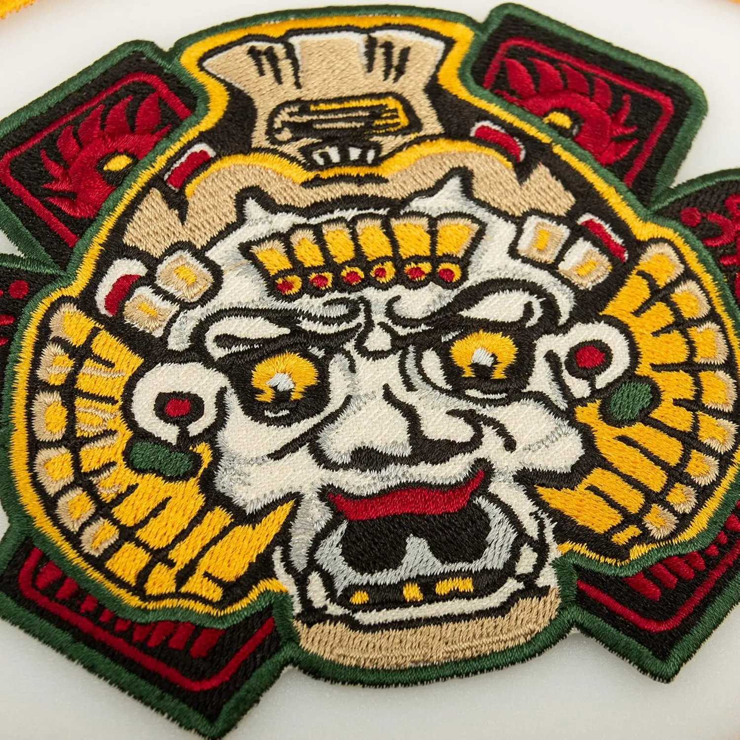 Mayans Southern Cali M.C. Green Letters, Biker Gang Motorcycle Club Emblem Embroidered Back Patch Iron On (7.1 x 8.7 inches)