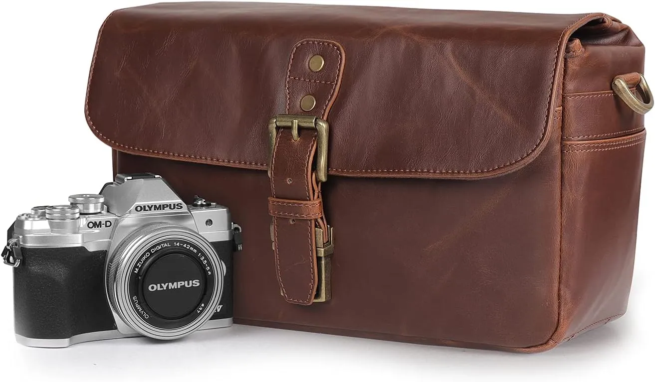 MegaGear Leather Camera Messenger Bag