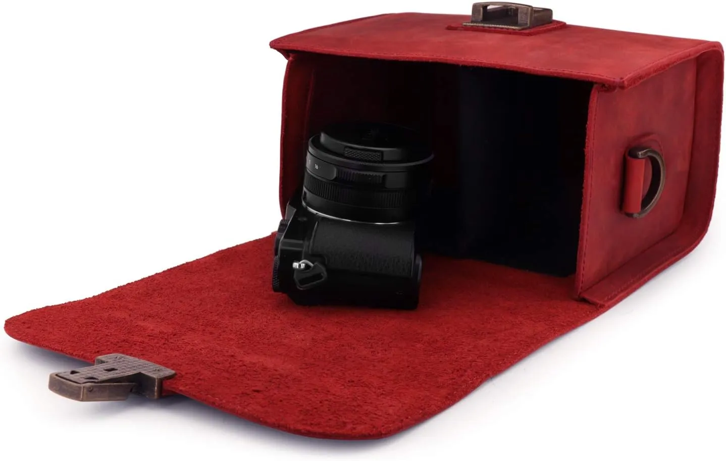 MegaGear Pebble Genuine Leather Camera Messenger Bag for Mirrorless, Instant and DSLR Cameras