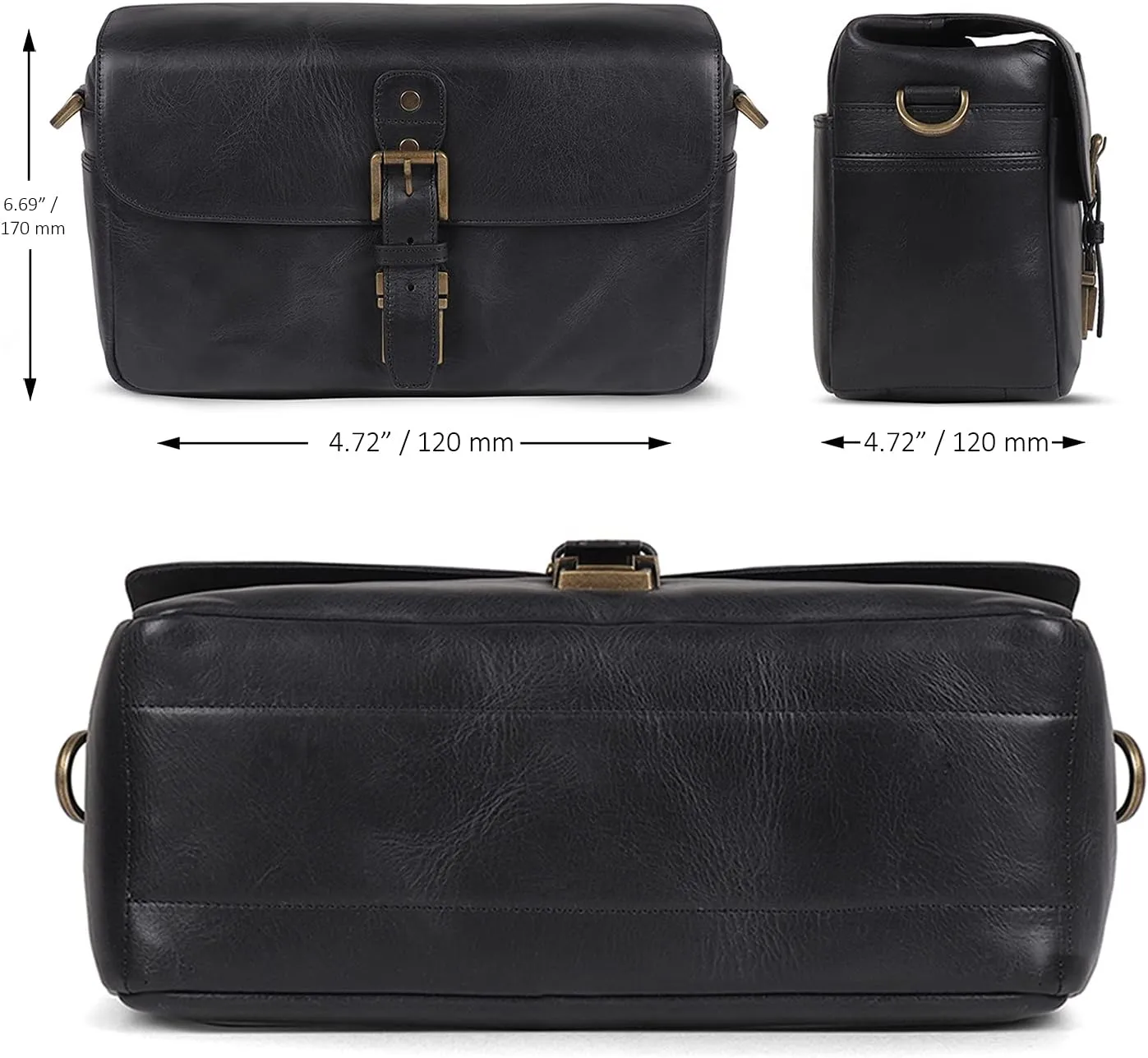 MegaGear Torres Genuine Leather Camera Messenger Bag for Mirrorless, Instant and DSLR Cameras