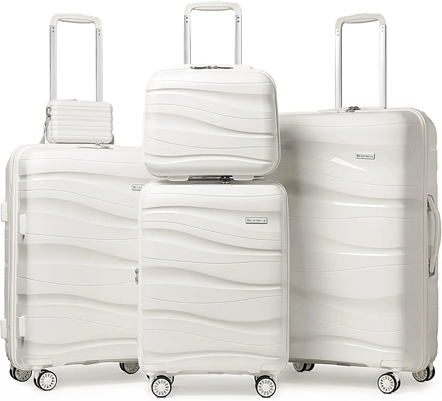 Melalenia Luggage Sets 3 Piece Expandable Suitcase Set, PP Hardshell Suitcase with Spinner Wheels,Lightweight Carry On Luggage with TSA Lock for Women