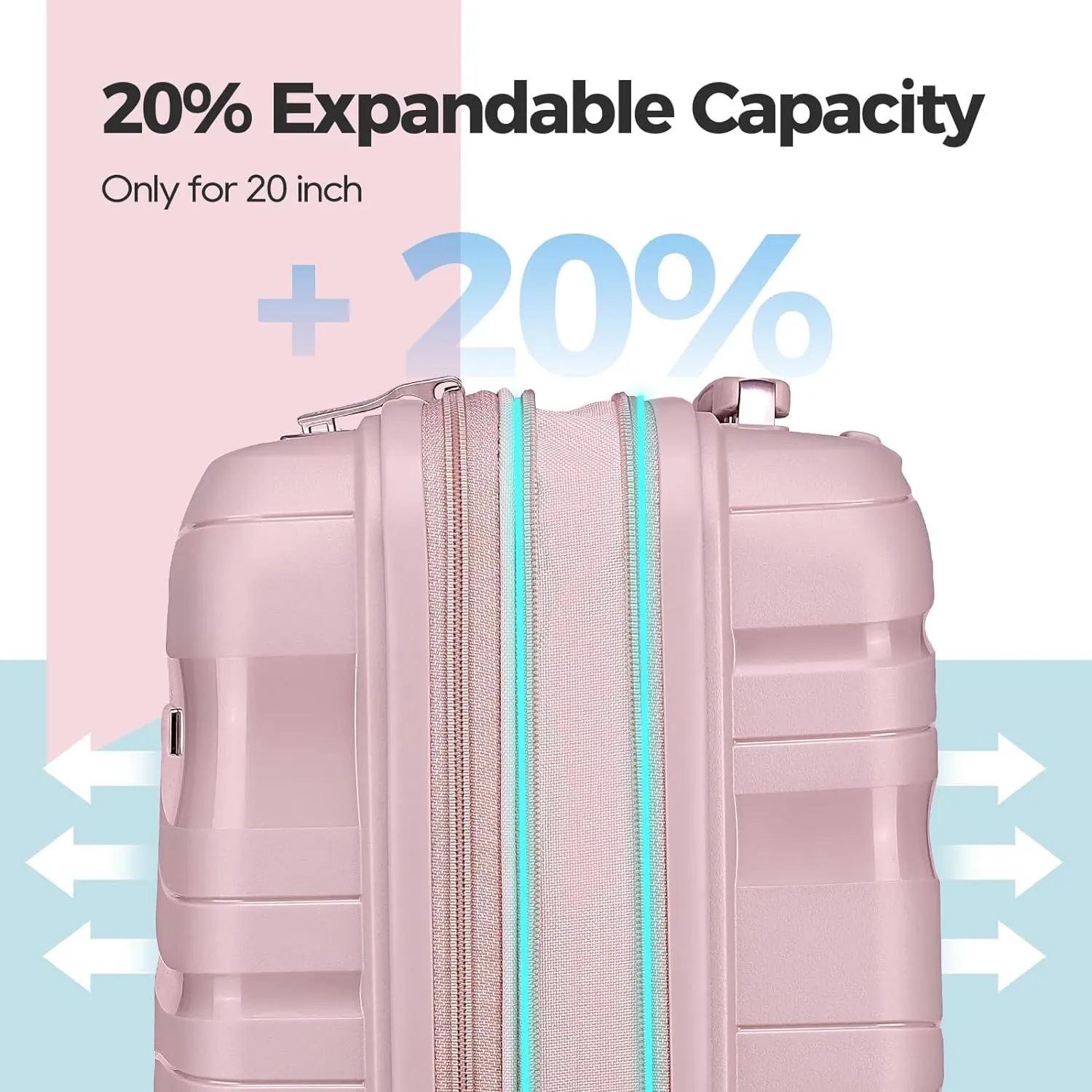 Melalenia Luggage Sets 3 Piece Expandable Suitcase Set, PP Hardshell Suitcase with Spinner Wheels,Lightweight Carry On Luggage with TSA Lock for Women