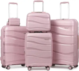 Melalenia Luggage Sets 3 Piece Expandable Suitcase Set, PP Hardshell Suitcase with Spinner Wheels,Lightweight Carry On Luggage with TSA Lock for Women