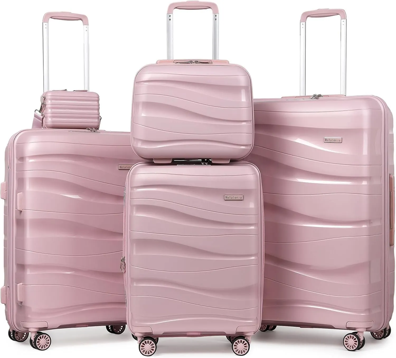 Melalenia Luggage Sets 3 Piece Expandable Suitcase Set, PP Hardshell Suitcase with Spinner Wheels,Lightweight Carry On Luggage with TSA Lock for Women
