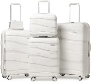 Melalenia Luggage Sets 3 Piece Expandable Suitcase Set, PP Hardshell Suitcase with Spinner Wheels,Lightweight Carry On Luggage with TSA Lock for Women