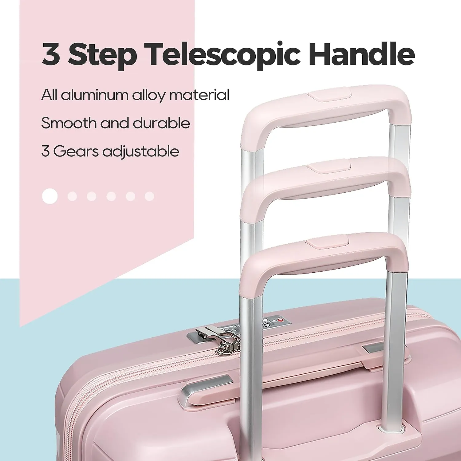 Melalenia Luggage Sets 3 Piece Expandable Suitcase Set, PP Hardshell Suitcase with Spinner Wheels,Lightweight Carry On Luggage with TSA Lock for Women