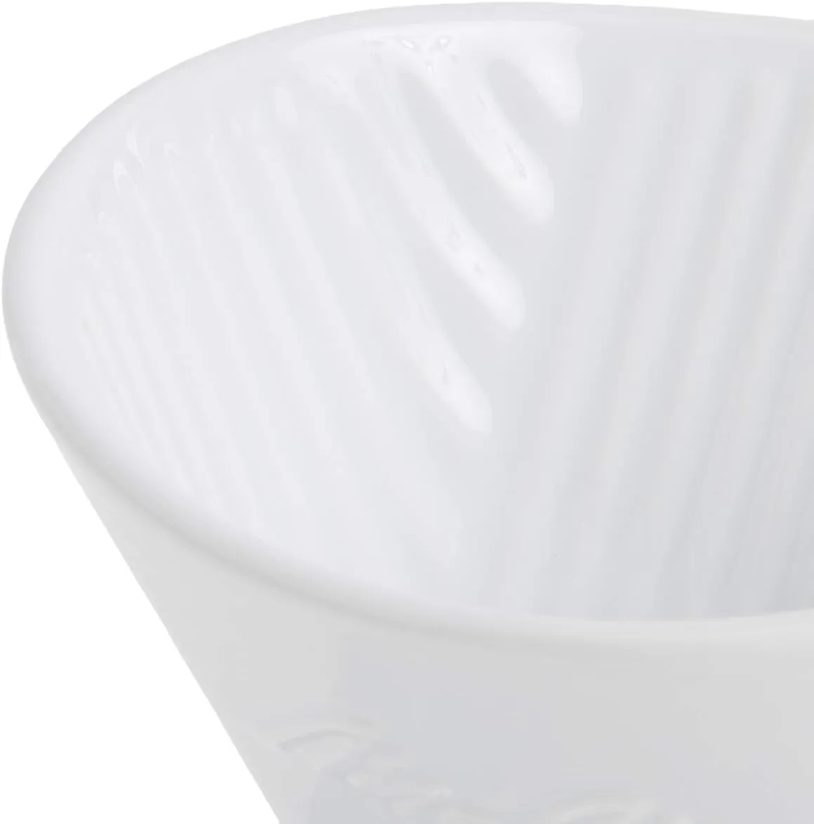 Melitta 1 Cup Porcelain Pour-Over Cone Coffeemaker, Glossy White