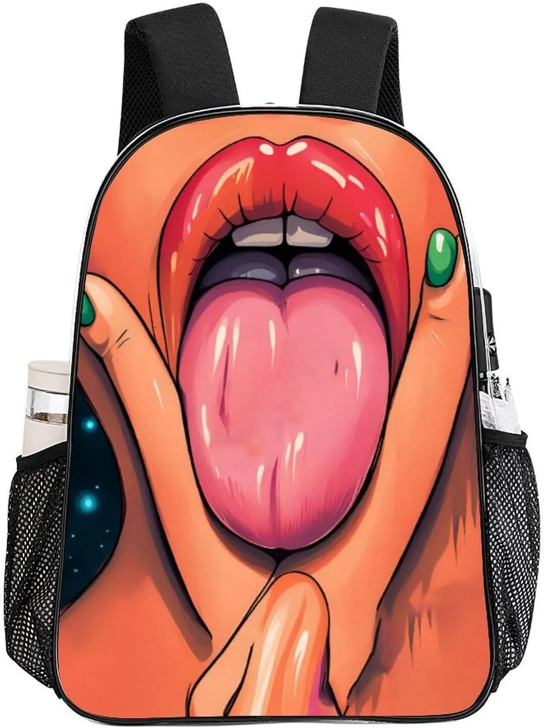 Men Women Lightweight African American Black Women Women Lip Art Backpack Large Capacity Bookbag Transparent Bag for Gym Business Running