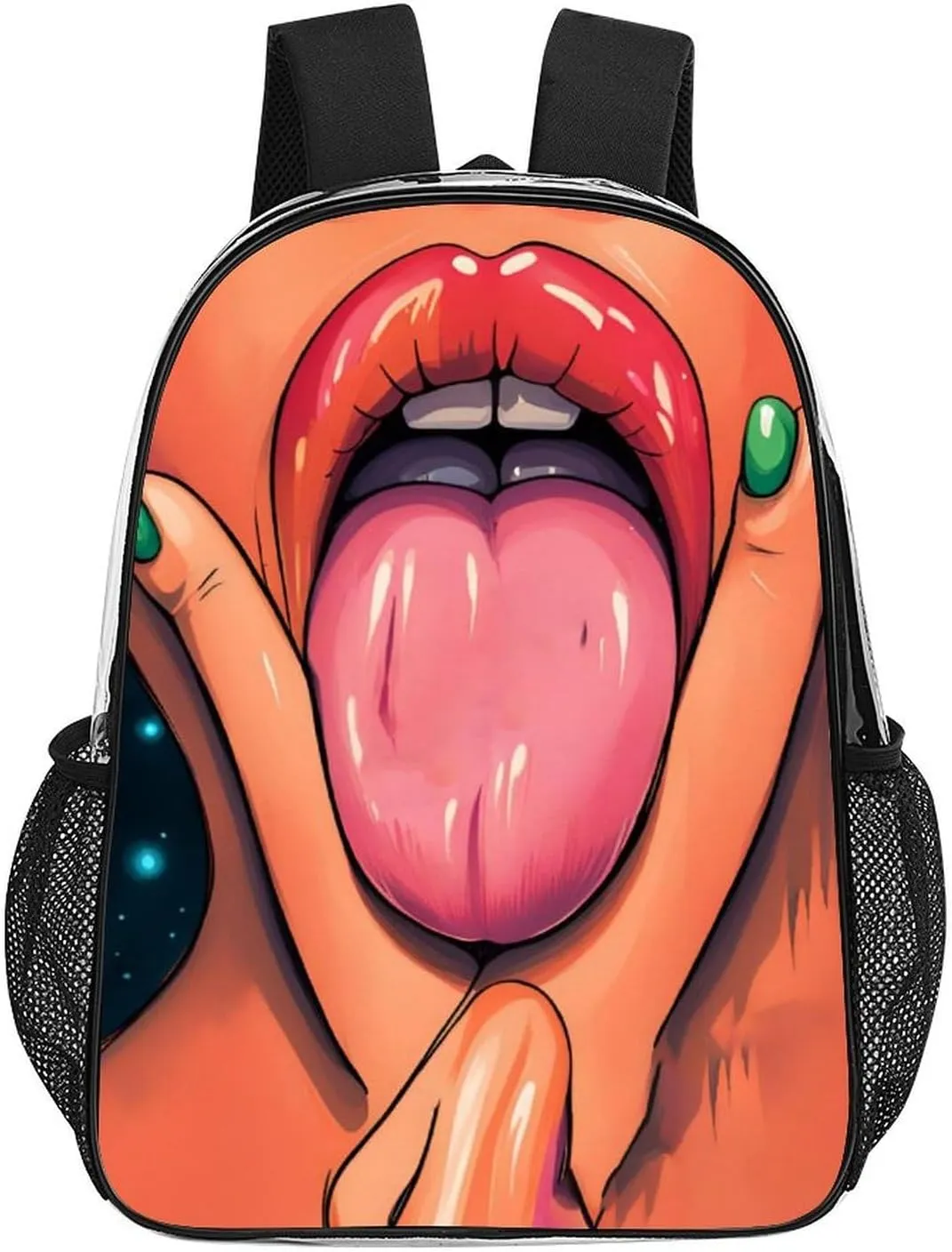 Men Women Lightweight African American Black Women Women Lip Art Backpack Large Capacity Bookbag Transparent Bag for Gym Business Running