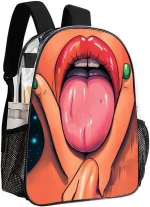 Men Women Lightweight African American Black Women Women Lip Art Backpack Large Capacity Bookbag Transparent Bag for Gym Business Running