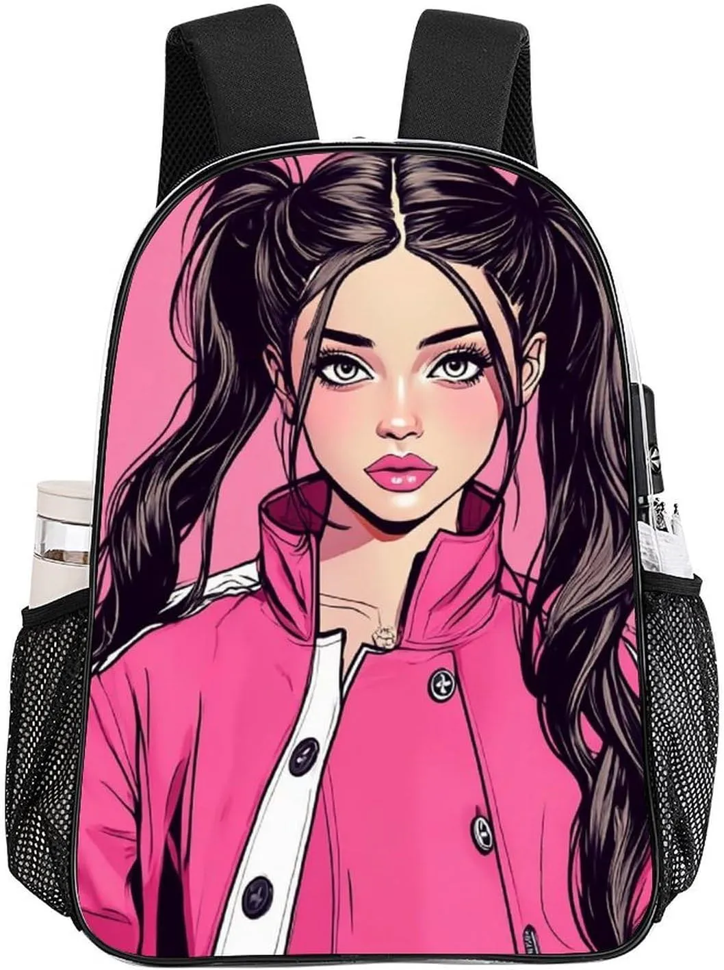 Men Women Lightweight American Pink Woman woman Art Daypack Bookbag Big Capacity Carry On Bag Transparent Bag for Camping Travel Bicycle