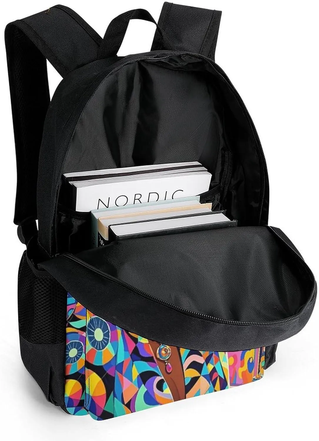Men Women Lightweight Cool African American Woman Bold And Colorful Art Backpack Large Capacity Bookbag With Smooth Zippers for Gym Business Running