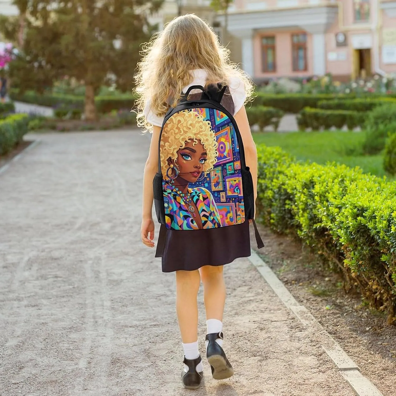 Men Women Lightweight Cool African American Woman Bold And Colorful Art Backpack Large Capacity Bookbag With Smooth Zippers for Gym Business Running